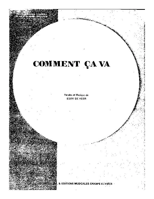 télécharger la partition d'accordéon Comment ça va (Chant : The Shorts) au format PDF