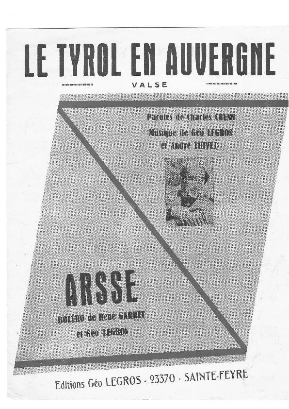 télécharger la partition d'accordéon Le Tyrol en Auvergne (Valse) au format PDF