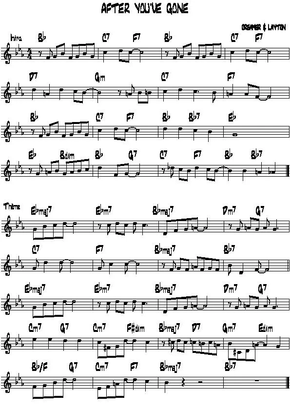 télécharger la partition d'accordéon After you've gone (Swing) au format PDF