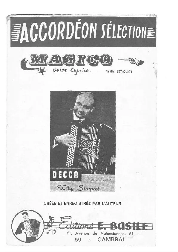 télécharger la partition d'accordéon Magico (Valse Caprice) au format PDF