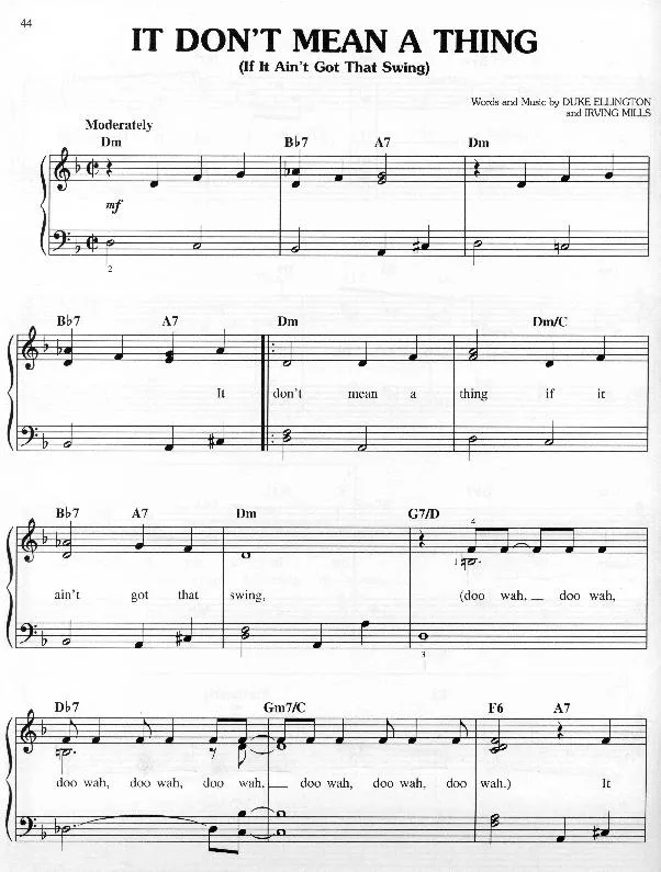 télécharger la partition d'accordéon It Don't Mean A Thing (If It Ain't Got That Swing) au format PDF