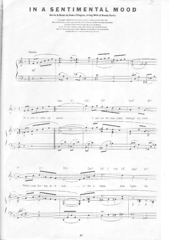 télécharger la partition d'accordéon In A Sentimental Mood au format PDF