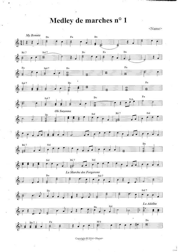 télécharger la partition d'accordéon Medley de Marches n°1  au format PDF