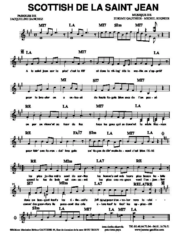 télécharger la partition d'accordéon Scottish de la Saint Jean au format PDF