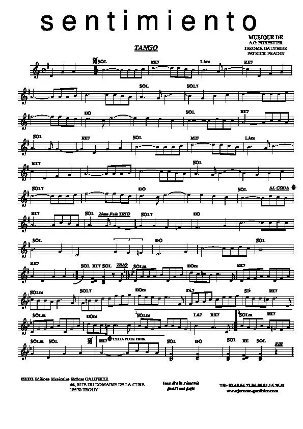 télécharger la partition d'accordéon Sentimiento (Tango) au format PDF