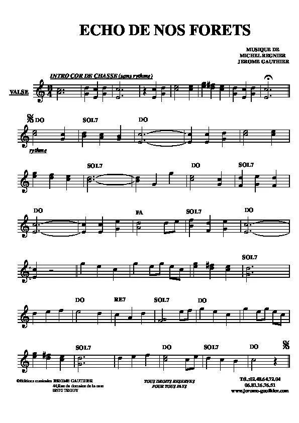 télécharger la partition d'accordéon Echo de nos forêts (Valse) au format PDF