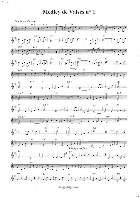 télécharger la partition d'accordéon Medley de Valses n°1  au format PDF