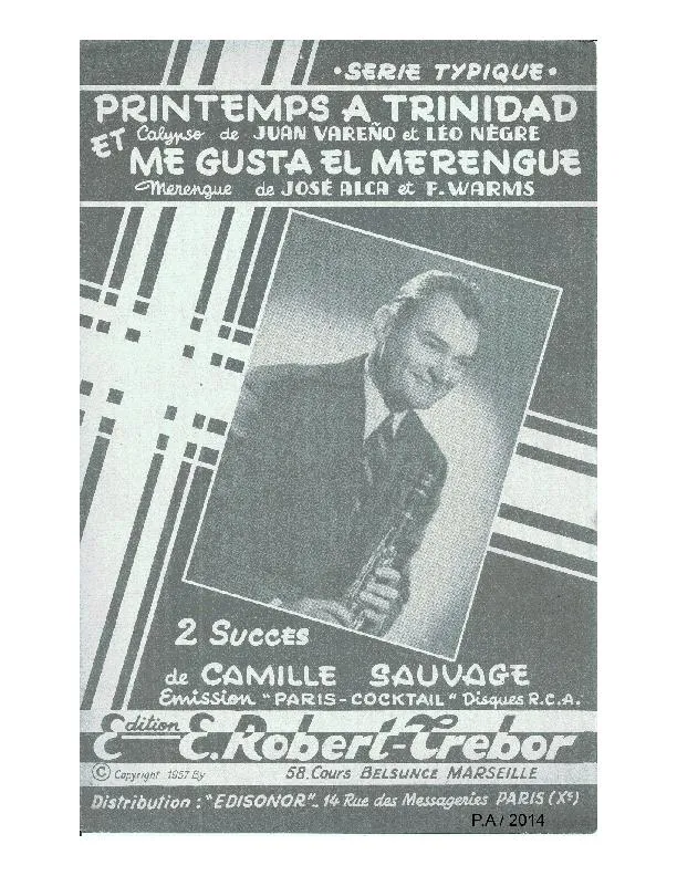 télécharger la partition d'accordéon Printemps à Trinidad (Calypso) au format PDF