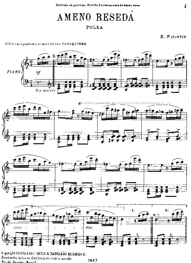 télécharger la partition d'accordéon Ameno reseda (Polka) au format PDF