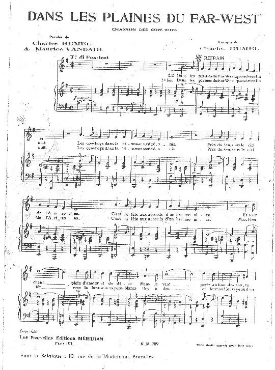 télécharger la partition d'accordéon Dans les plaines du Far West (Fox Trot) (Piano) au format PDF