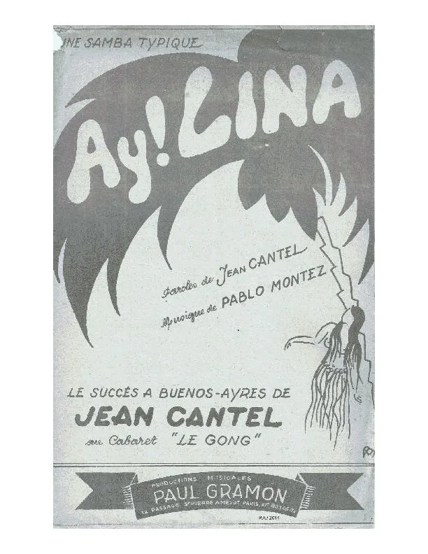 télécharger la partition d'accordéon Ay Lina (Samba) au format PDF