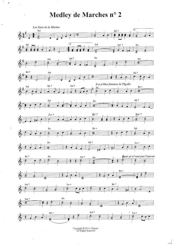 télécharger la partition d'accordéon Medley de Marches n°2 au format PDF