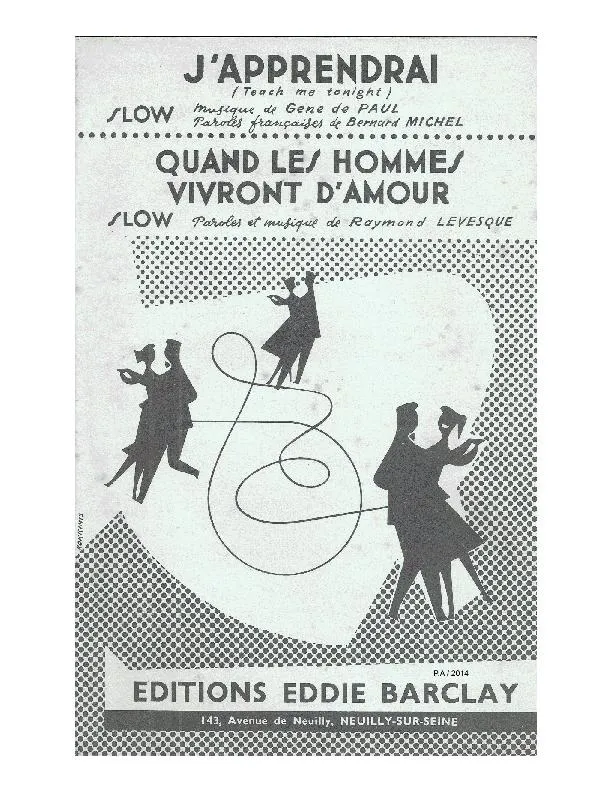 télécharger la partition d'accordéon Quand les hommes vivront d'amour (Arrangement : Edouard Ruault) (Orchestration Complète) (Slow) au format PDF