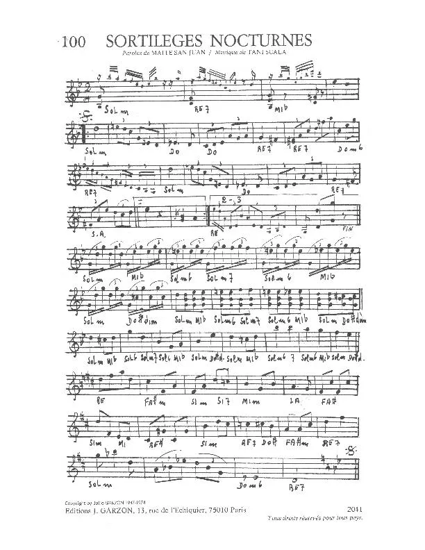 télécharger la partition d'accordéon Sortilèges nocturnes (Tango) au format PDF
