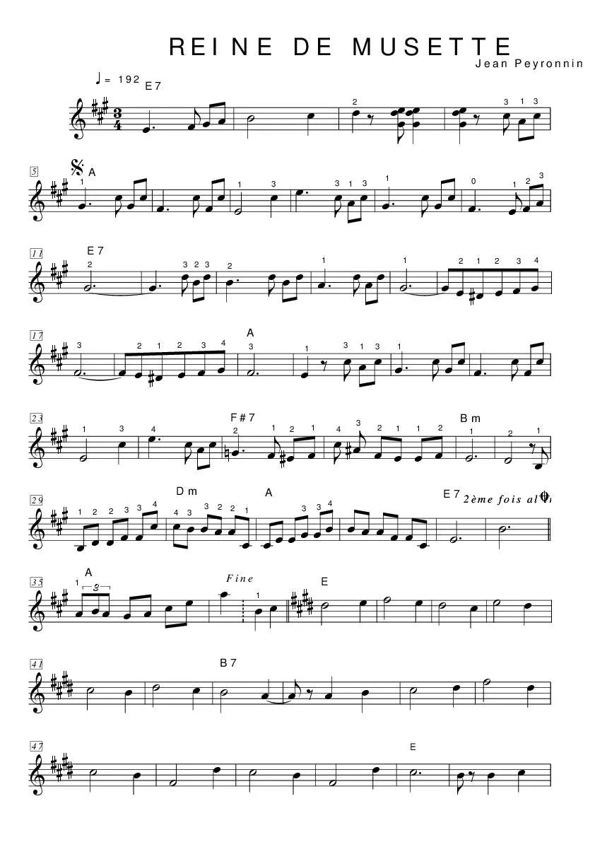 télécharger la partition d'accordéon Reine de musette (Valse) au format PDF