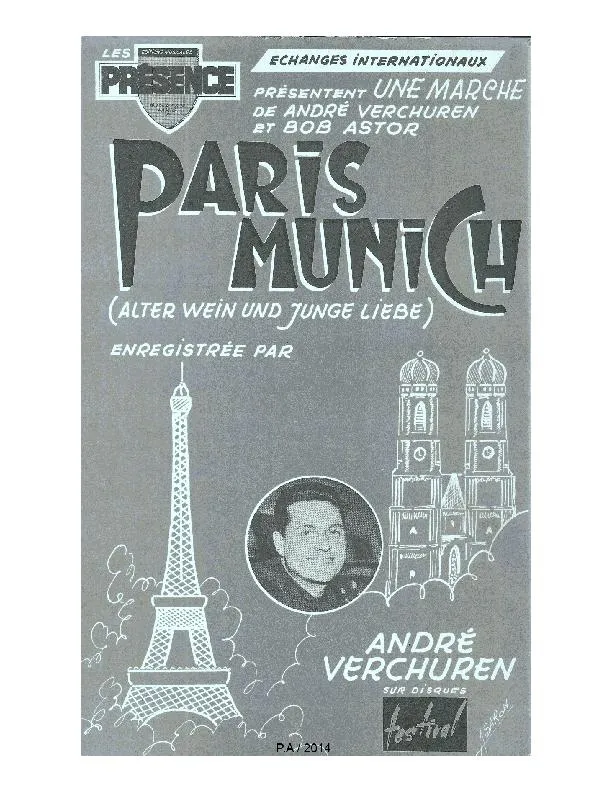télécharger la partition d'accordéon Paris Munich (Alter Wein und Junge Liebe) (Orchestration Complète) au format PDF