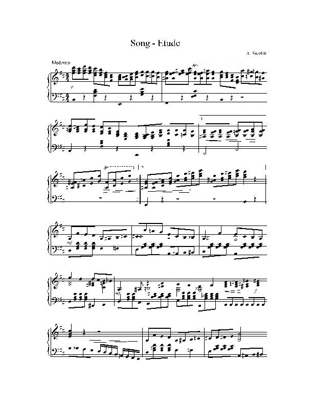 télécharger la partition d'accordéon Song Etude au format PDF
