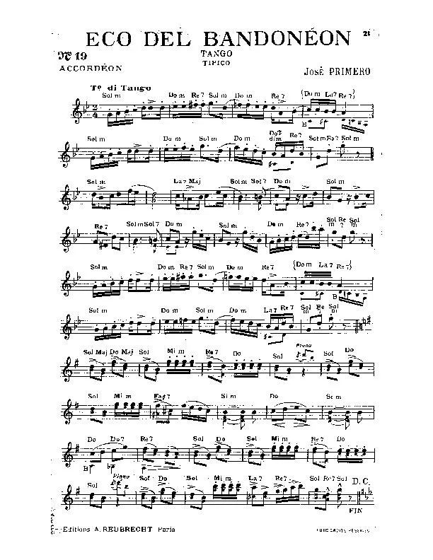 télécharger la partition d'accordéon Eco del bandonéon (Tango Tipico) au format PDF