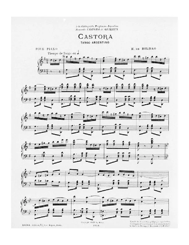 télécharger la partition d'accordéon Castora (Tango) au format PDF
