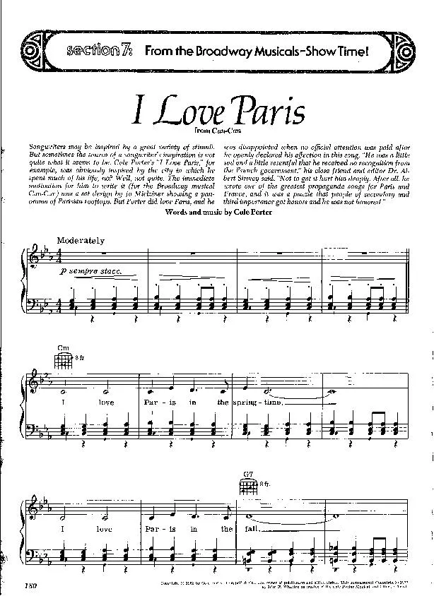 télécharger la partition d'accordéon I love Paris (From : Can Can) au format PDF