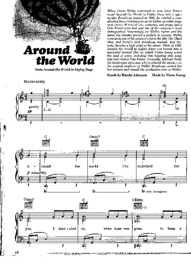 télécharger la partition d'accordéon Around the world au format PDF