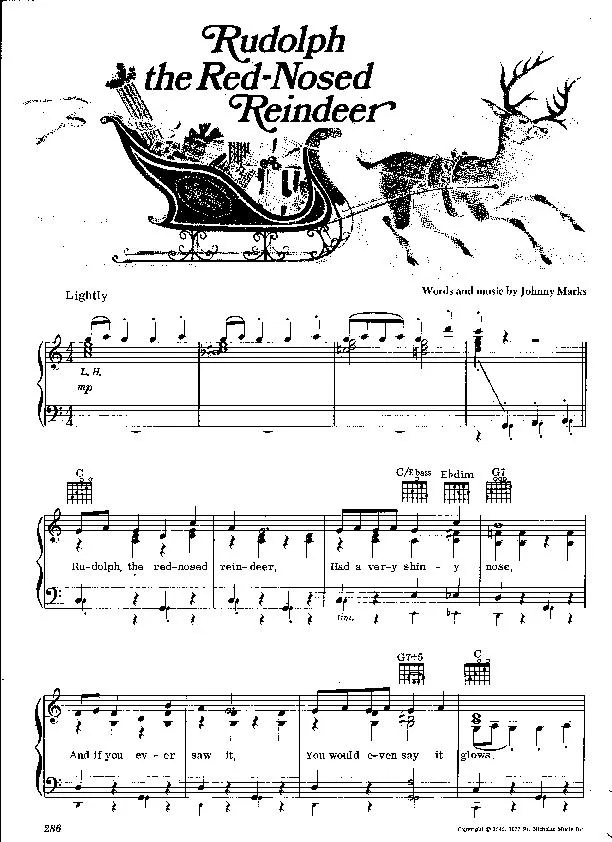 télécharger la partition d'accordéon Rudolph the Red Nosed Reindeer (Le renne au nez rouge) au format PDF