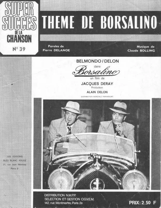 télécharger la partition d'accordéon Thème de Borsalino (avec paroles) au format PDF