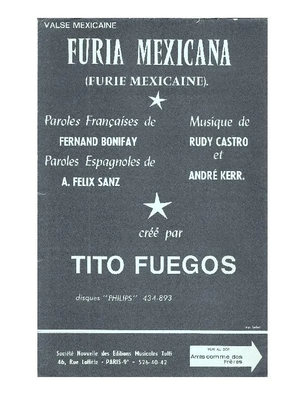 télécharger la partition d'accordéon Furia Mexicana (Furie Mexicaine) (Orchestration) (Valse Mexicaine) au format PDF