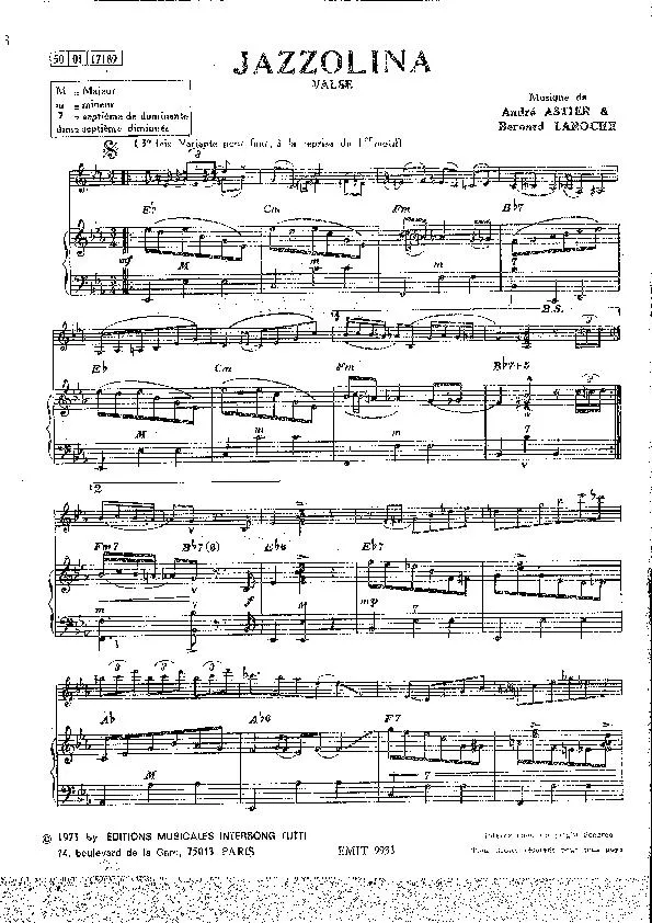 télécharger la partition d'accordéon Jazzolina (Valse) au format PDF