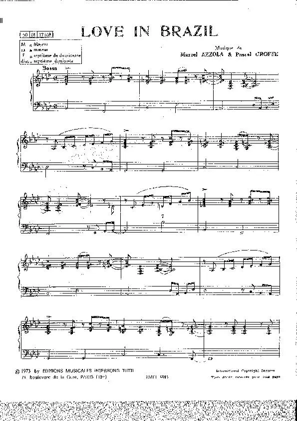 télécharger la partition d'accordéon Love in Brazil (Bossa) au format PDF