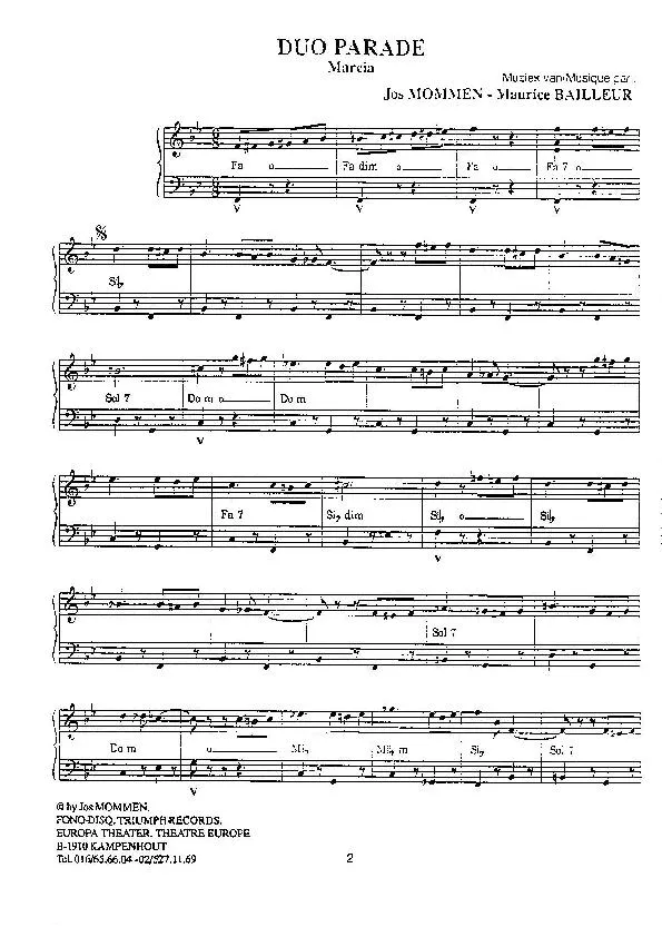 télécharger la partition d'accordéon Duo parade (Marche 6/8) au format PDF