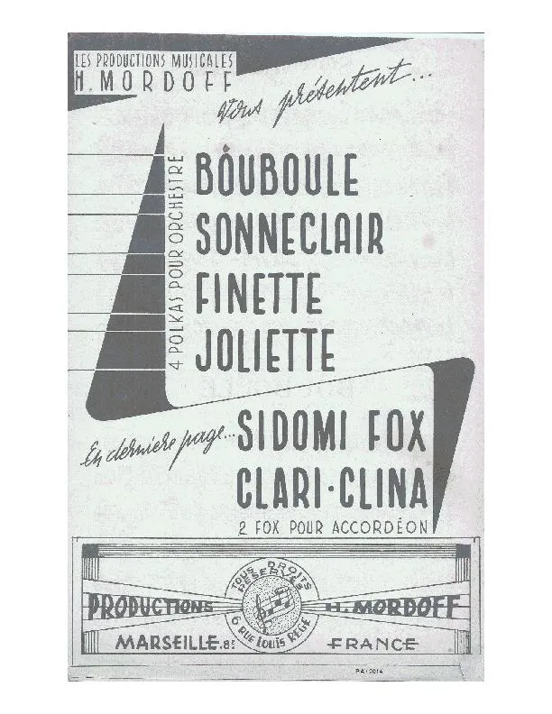 télécharger la partition d'accordéon Sidomi Fox + Clari Clina (Fox Musette) au format PDF