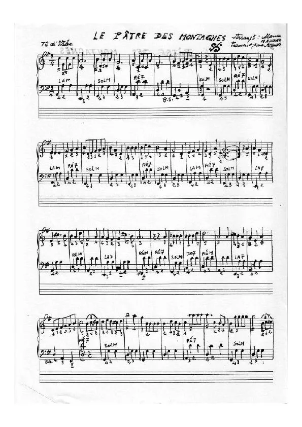 télécharger la partition d'accordéon Le Pâtre des Montagnes (Manuscrite) au format PDF