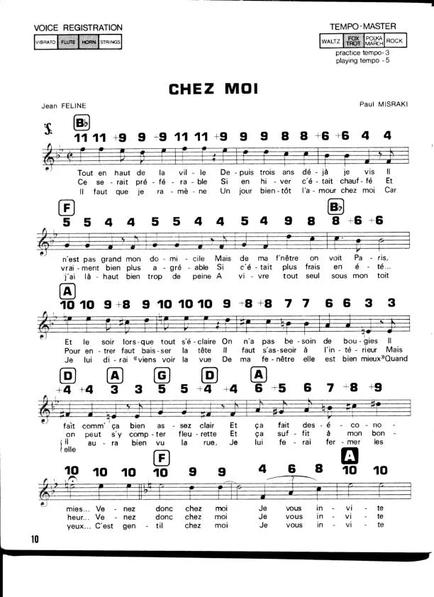 télécharger la partition d'accordéon Chez moi (Chant : Ray Ventura) au format PDF