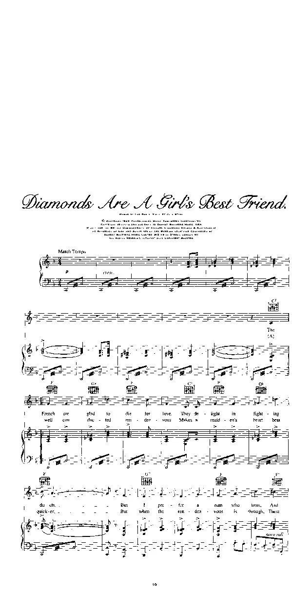 télécharger la partition d'accordéon Diamonds are a girl's best friend au format PDF