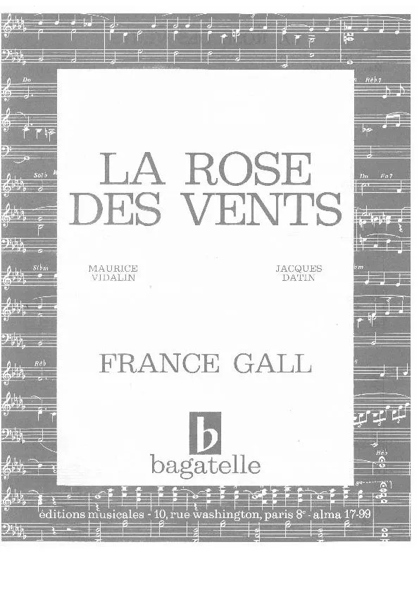 télécharger la partition d'accordéon La rose des vents (Chant : France Gall) au format PDF