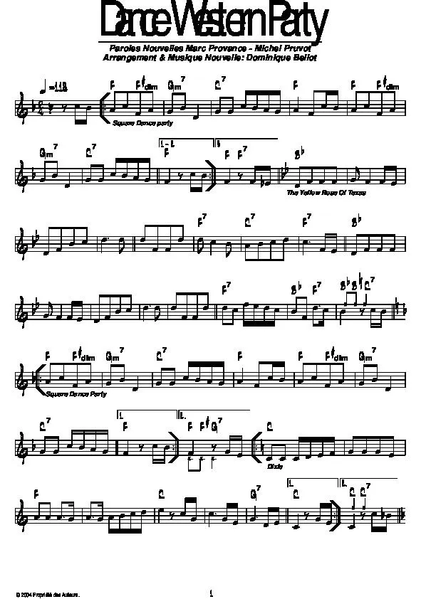 télécharger la partition d'accordéon Dance Western Party au format PDF