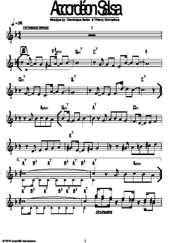 télécharger la partition d'accordéon Accordéon Salsa au format PDF