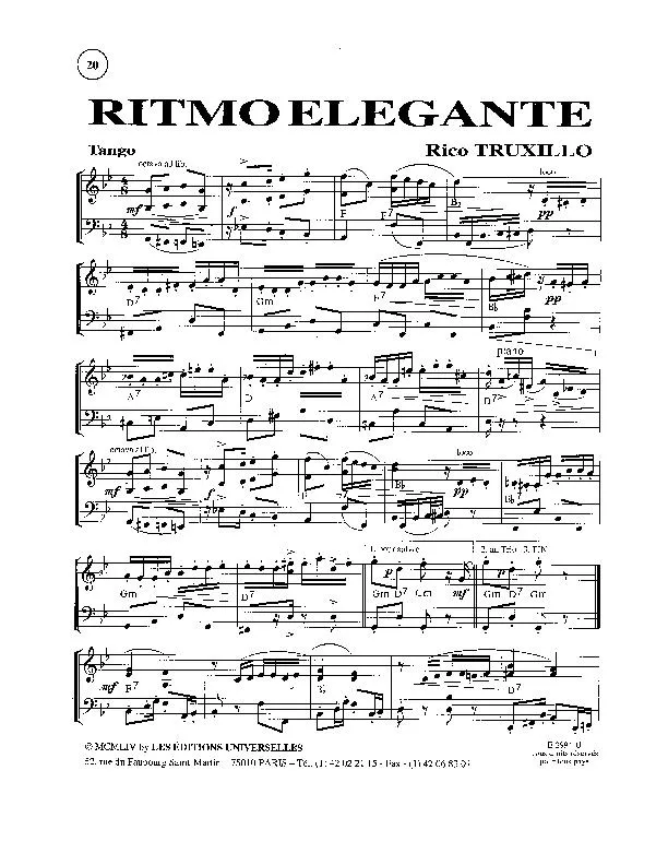 télécharger la partition d'accordéon Ritmo Elegante (Tango) au format PDF
