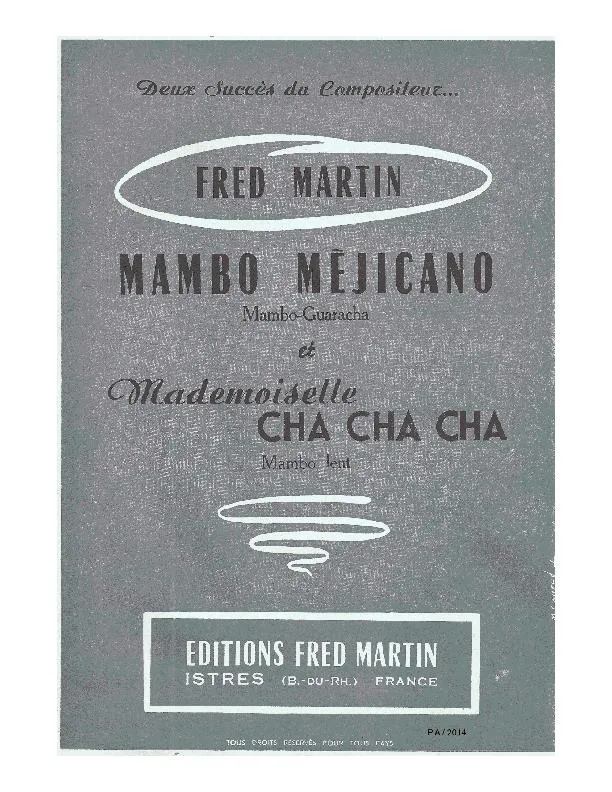 télécharger la partition d'accordéon Mademoiselle Cha Cha Cha (Orchestration Complète) (Mambo Lent) au format PDF