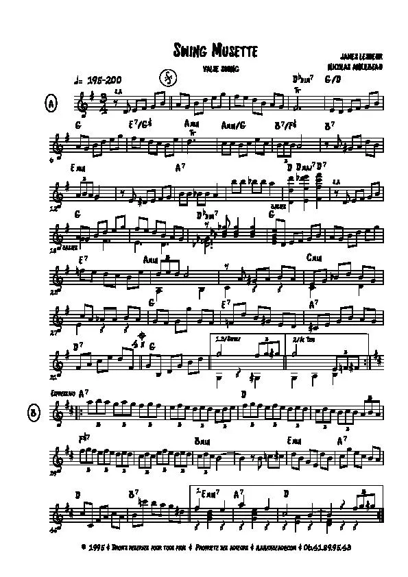 télécharger la partition d'accordéon Swing Musette (Valse Swing) au format PDF
