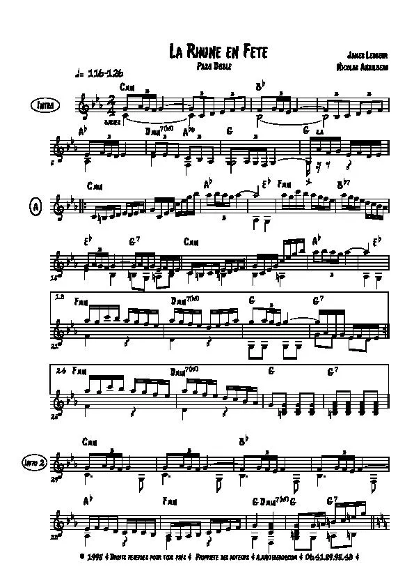 télécharger la partition d'accordéon La Rhune en fête (Paso doble) au format PDF