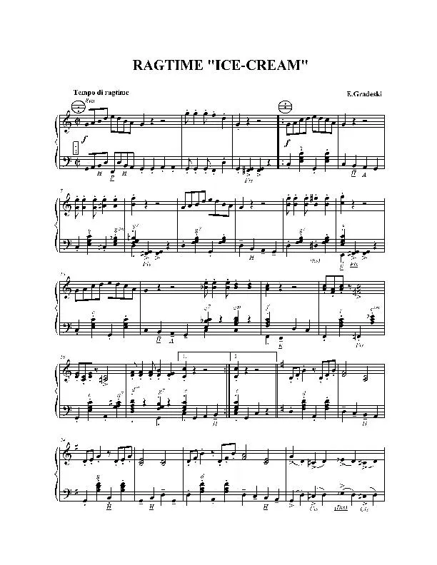 télécharger la partition d'accordéon Ragtime Ice-Cream au format PDF