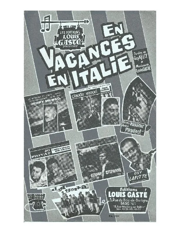 télécharger la partition d'accordéon En vacances en Italie (Cha Cha Rock) au format PDF