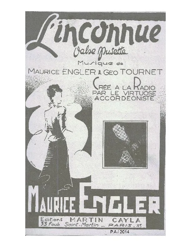 télécharger la partition d'accordéon L'inconnue (Valse Musette) au format PDF