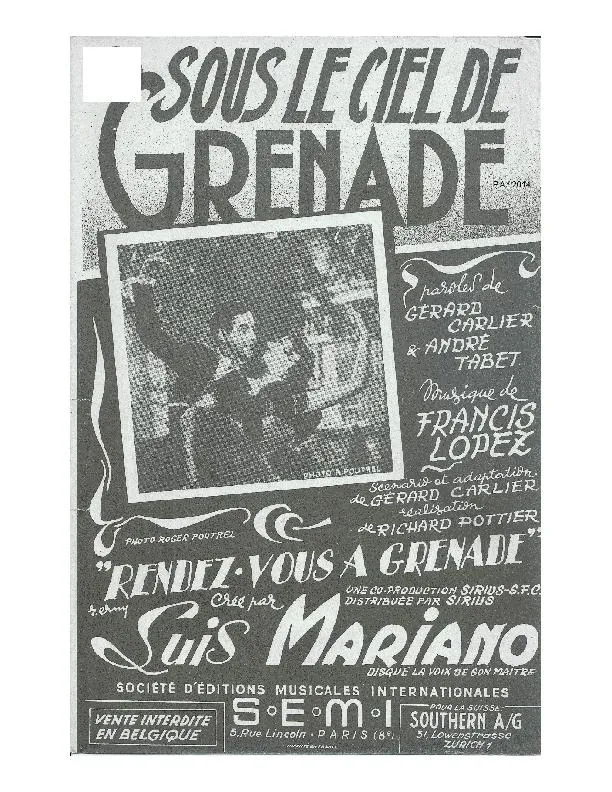 télécharger la partition d'accordéon Sous le ciel de Grenade (Paso Doble Chanté) au format PDF