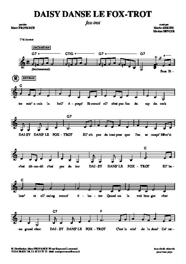 télécharger la partition d'accordéon Daisy danse le fox trot au format PDF