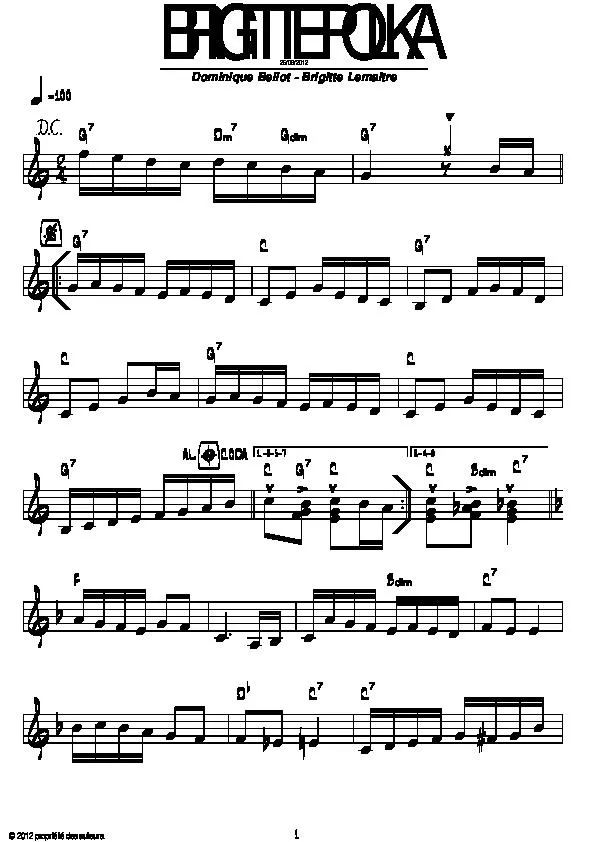 télécharger la partition d'accordéon Brigitte polka au format PDF