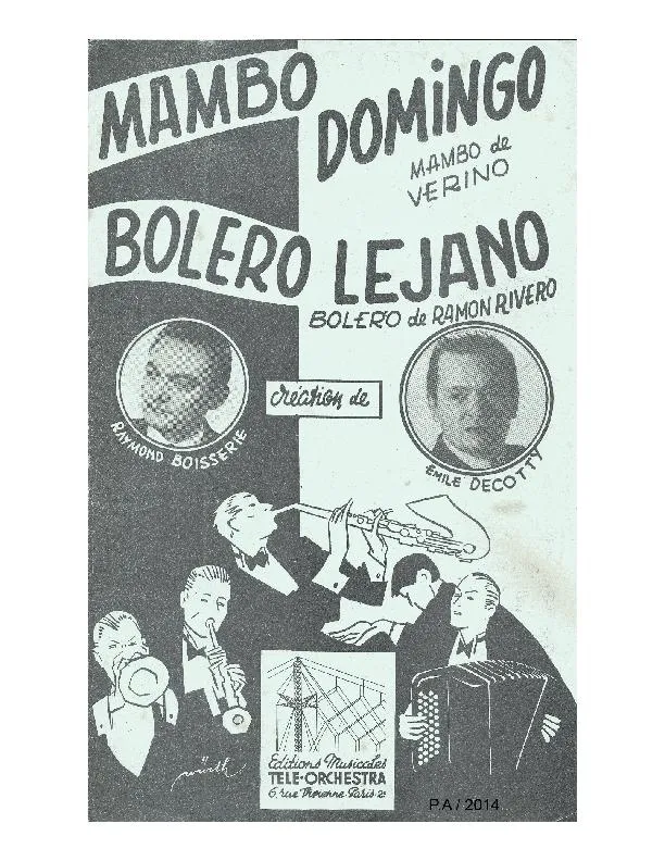 télécharger la partition d'accordéon Boléro Lejano (Orchestration Complète) au format PDF