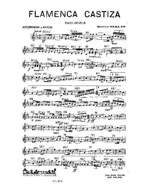 télécharger la partition d'accordéon Flamenca Castiza (Paso Doble) au format PDF